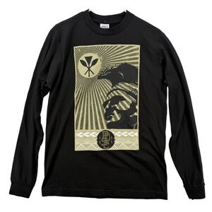 Shaka Wear Shirt Mens Medium Black LS Graphic Hawaii Pipe Dreams Surf Co NWT